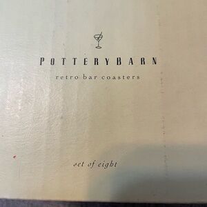 Potterybarn Retro Bar porcelain Mini plates Coaster barware w Cocktail Recipes